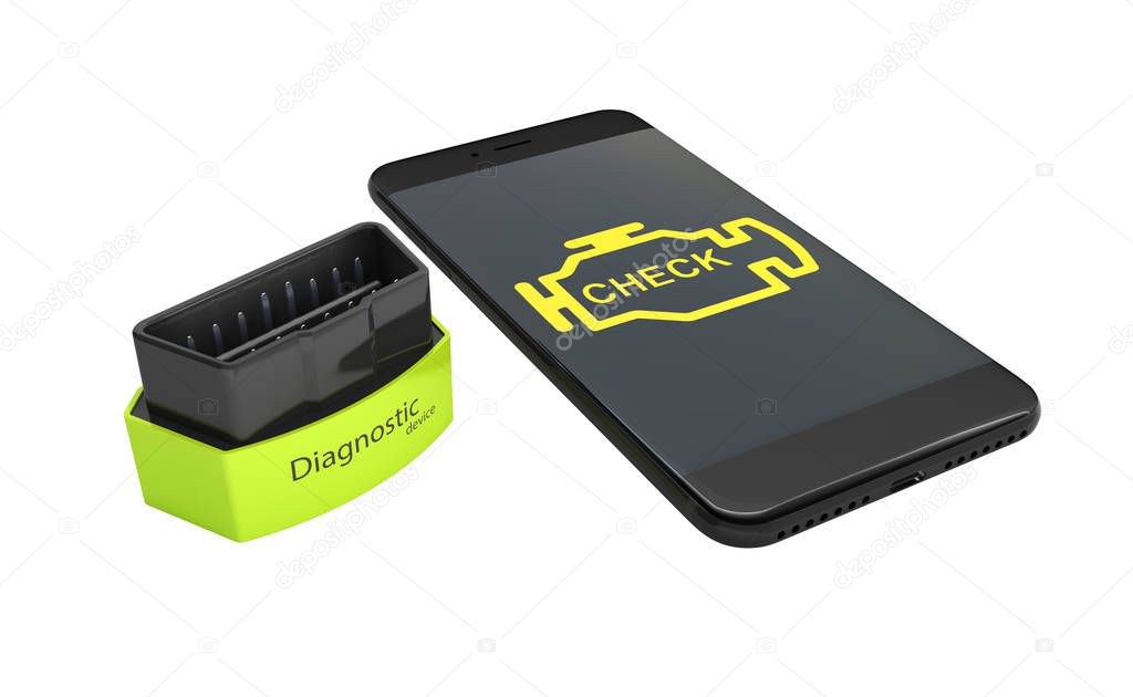 Tecnico che utilizza uno scanner OBD su un’auto